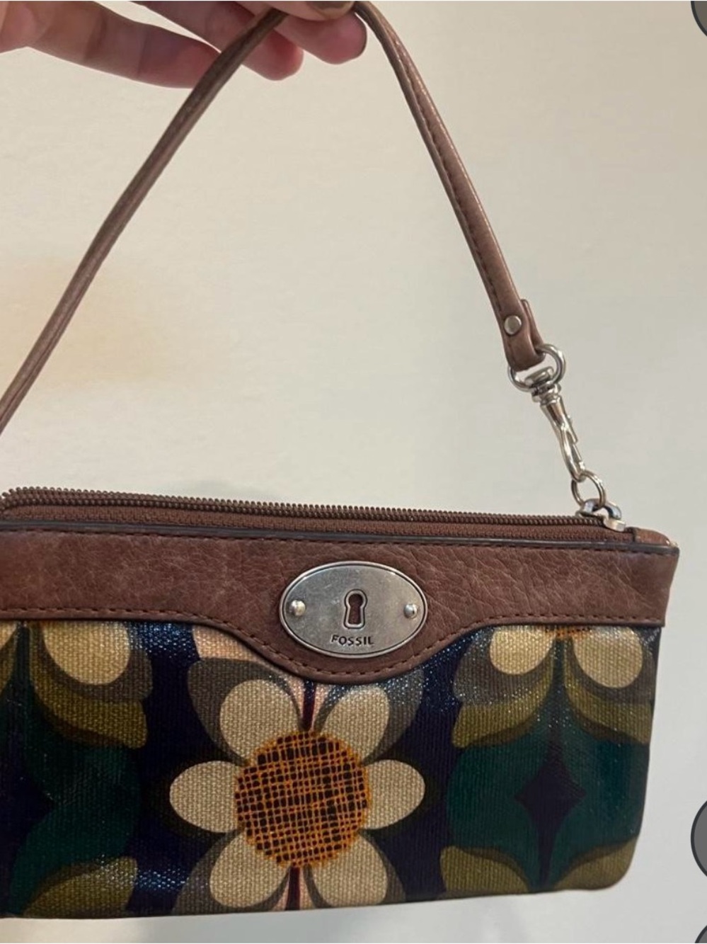 Fossil Fall Colors Floral Wristlet